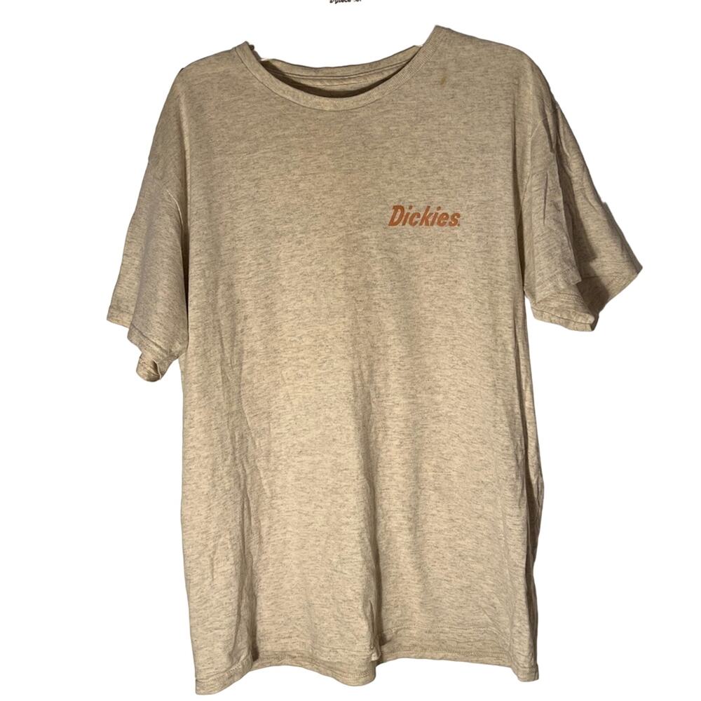 Dickies logo cream heather skateboarding t-shirt tee size medium